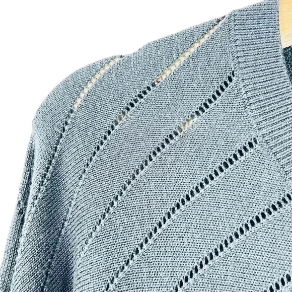 Banana Republic Textured Knit Crewneck Sweater Dusty Blue women Size M - Picture 7 of 7